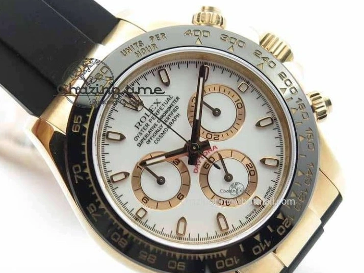 MiroTime 0110 Daytona 116515 Noob 1:1 Best Edition White Dial On Black Rubber Strap A7750 (Free Extra Strap) MultiPurpose 3739